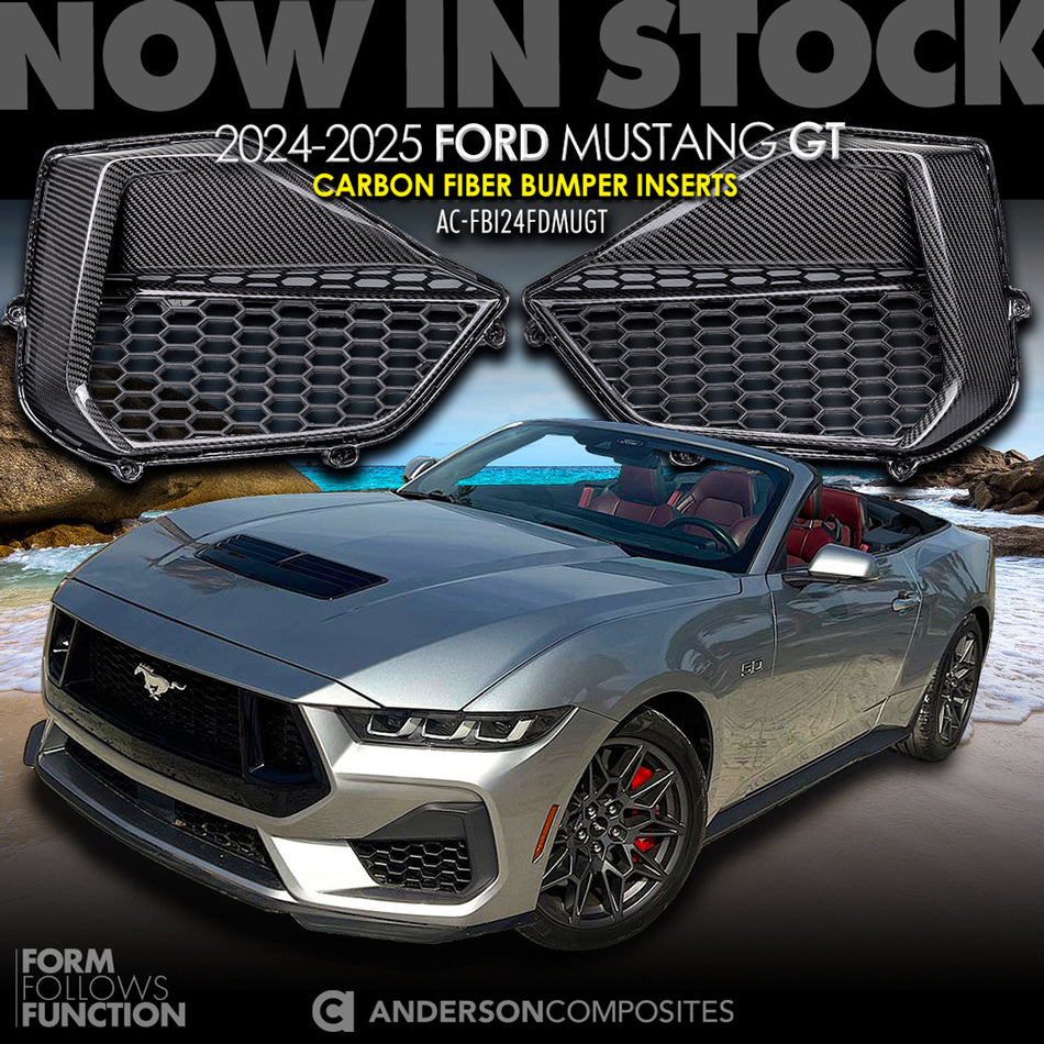 Anderson Composites Carbon Fiber Front Bumper Inserts (2024 - 2025 Mustang GT) AC-FBI24FDMUGT