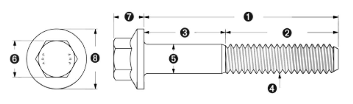 ARP M8 x 1.25 x 115 Hex Black Oxide Bolts (5/pkg) - 661-1019