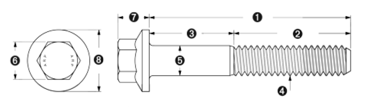 ARP M8 x 1.25 x 115 Hex Black Oxide Bolts (5/pkg) - 661-1019