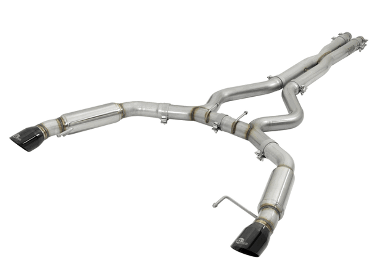 aFe 3" Catback Exhaust Mach Force XP Black Tips Aggressive (15-18 Mustang GT/V6) 49-33088-B