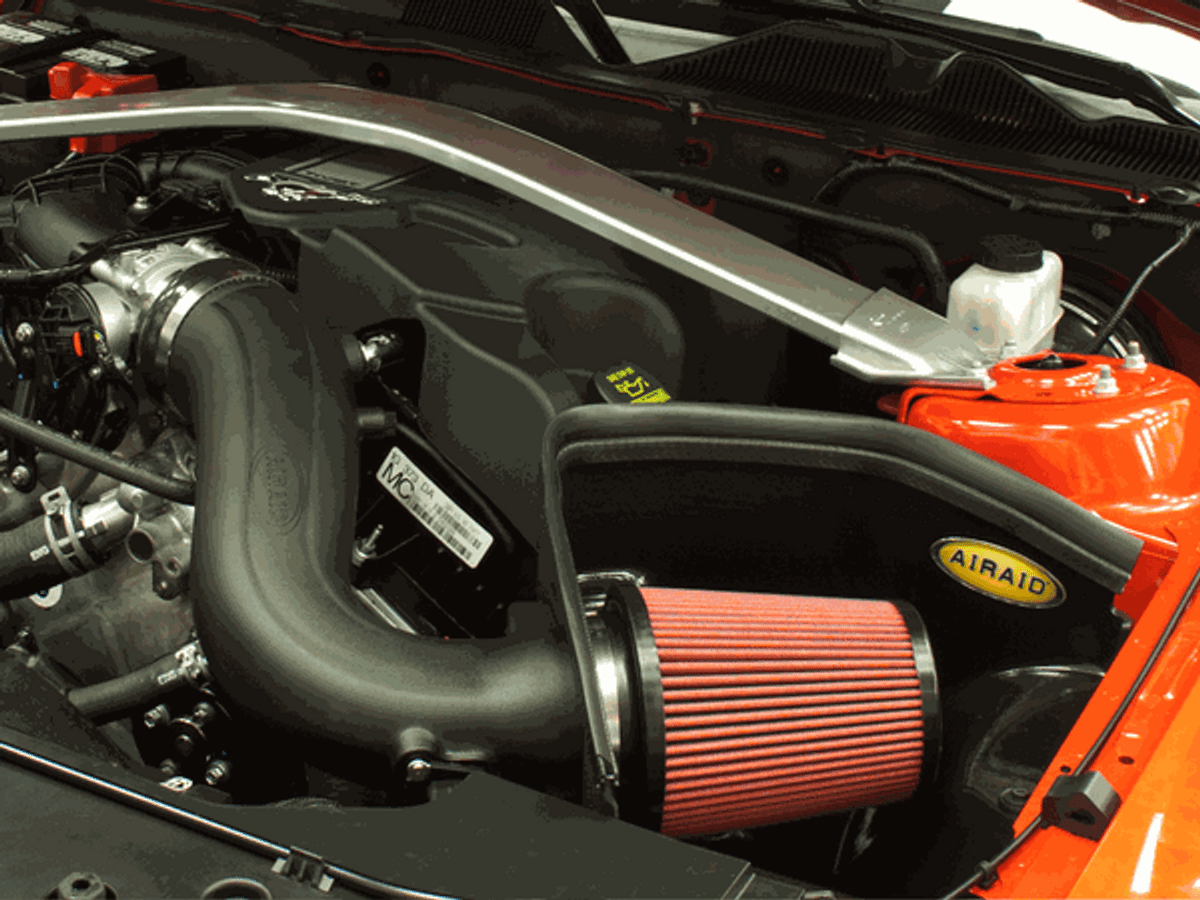 Airaid Cold Air Intake Kit Oiled-Red Filter (2011-2012 Mustang V6) 450-265