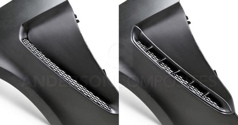 Anderson Composites Type-GT350 Fiberglass Front Fenders (15-17 Mustang) AC-FF15FDMU-GR-GF