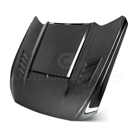Anderson Composites Double Sided Carbon Fiber Ram Air Hood (15-17 Mustang) AC-HD15FDMU-AB-DS