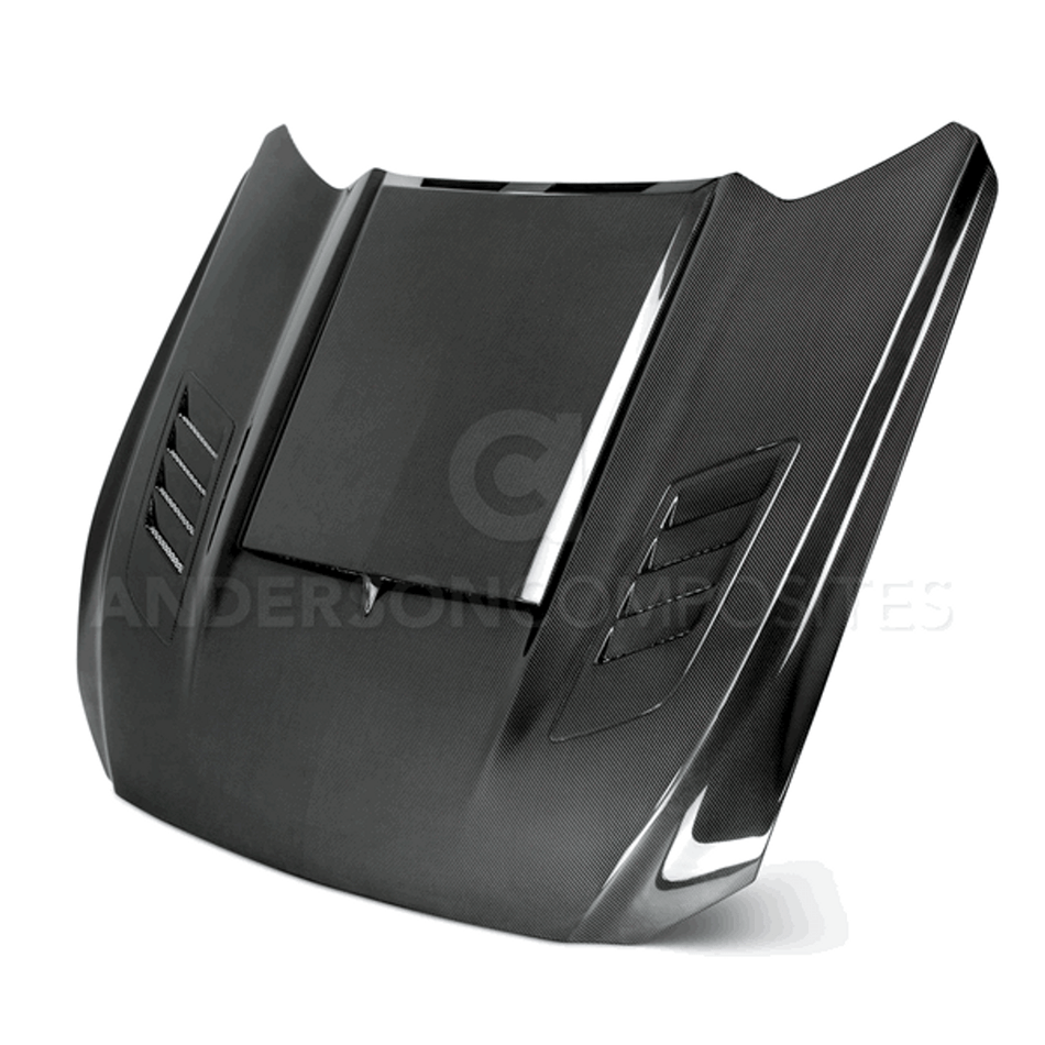 Anderson Composites Double Sided Carbon Fiber Ram Air Hood (15-17 Mustang) AC-HD15FDMU-AB-DS