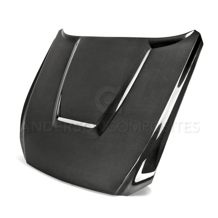 Anderson Composites Double Sided GT350-Style Carbon Fiber Hood (15-17 Mustang) AC-HD15FDMU-GR-DS