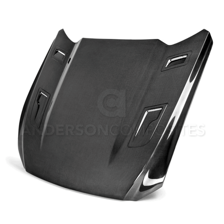Anderson Composites Double Sided Gth-Style Carbon Fiber Hood (15-17 Mustang) AC-HD15FDMU-AT-DS