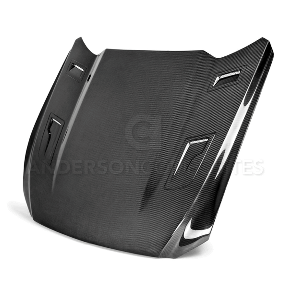 Anderson Composites Double Sided Gth-Style Carbon Fiber Hood (15-17 Mustang) AC-HD15FDMU-AT-DS