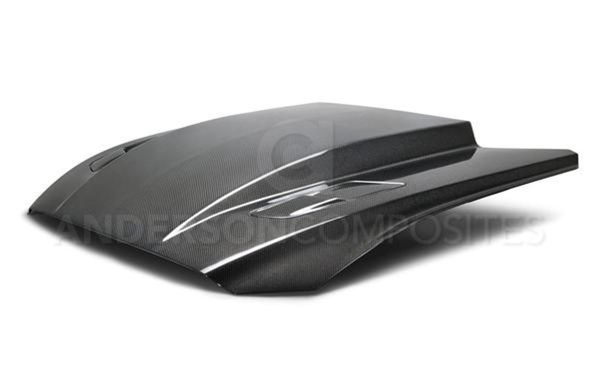 Anderson Composites 3" Double Sided Carbon Fiber Cowl Hood (15-17 Mustang) AC-HD15FDMU-CJ-DS