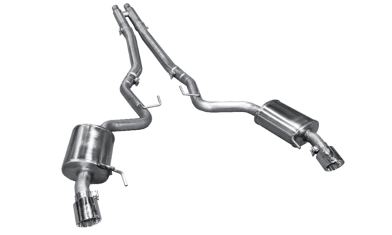 ARH Catback Exhaust System X-Pipe Pure Thunder Mufflers 4" SS Tips (2015-2023 Mustang GT / 2024 Mustang GT 5.0L) MTC5-15212CTXBK