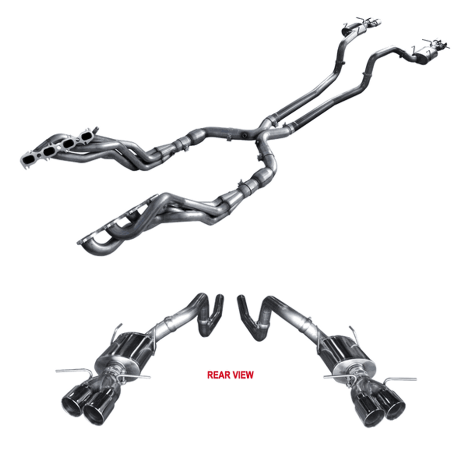 ARH Full Exhaust System 1-7/8" Header Off Road X-Pipe Quad Tip Mufflers (2013 - 2014 Shelby GT500) MTSH5-13178300FSNC