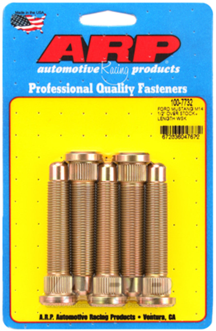 ARP 14mm Wheel Stud Kit 1/2" Over Stock Length (2015-2023 Mustang) 100-7732