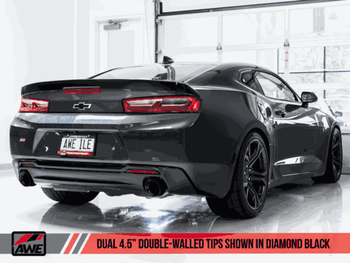 AWE Axle-back Exhaust Touring Edition Dual Outlet Black Tips (16-18 Camaro SS) 3015-33103