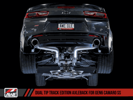 AWE Axle-back Exhaust Track Edition Dual Outlet Black Tips (16-18 Camaro SS) 3020-33053
