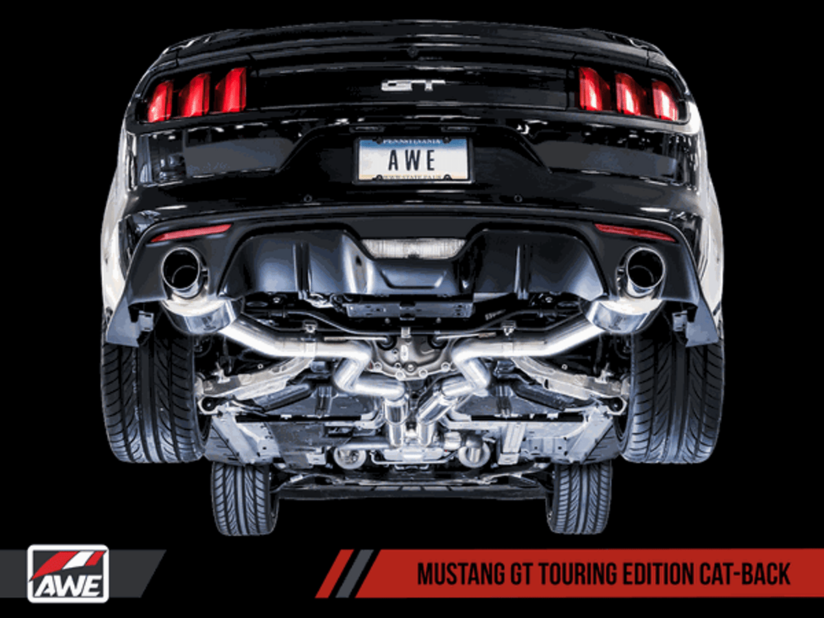 AWE Catback Exhaust Touring Chrome Tips (2015-2017 Mustang GT / 2024 Mustang GT) 3015-32084