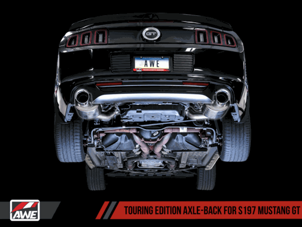 AWE Axleback Exhaust Touring Exhaust Chrome Tips (11-14 Mustang GT/11-12 GT500) 3015-32094