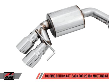 AWE Exhaust Catback Touring Quad Tip Chrome (2018-2023 Mustang GT) 3015-42102