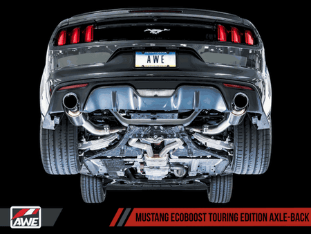 AWE Axleback Exhaust Touring Diamond Black Tips (2015-2017 Mustang Ecoboost / 2024 Mustang EcoBoost) 3015-33086