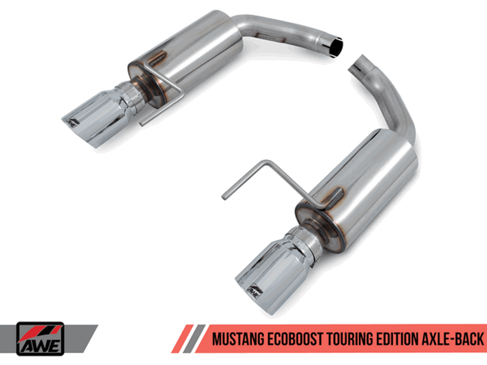 AWE Axleback Exhaust Touring Diamond Black Tips (2015-2017 Mustang Ecoboost / 2024 Mustang EcoBoost) 3015-33086