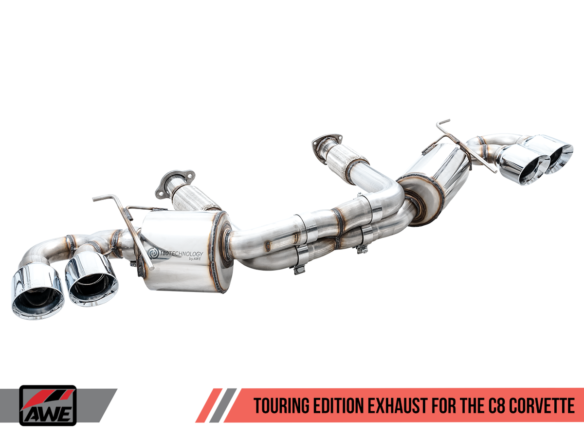 AWE Touring Edition Exhaust w/ Diamond Black Tips (2020 - 2025 C8 Corvette Stingray) 3015-43159