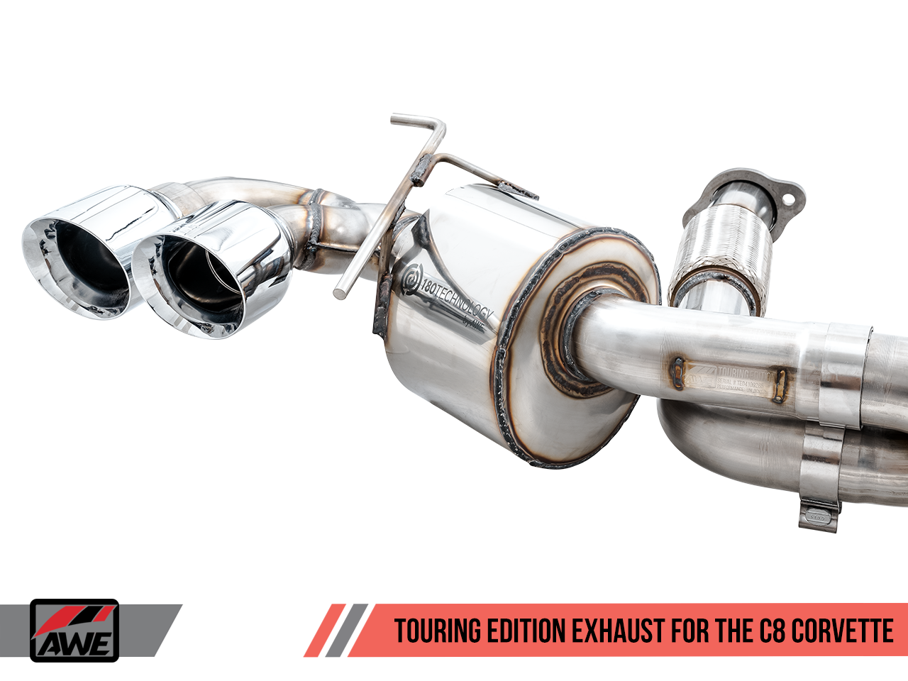 AWE Touring Edition Exhaust w/ Diamond Black Tips (2020 - 2025 C8 Corvette Stingray) 3015-43159