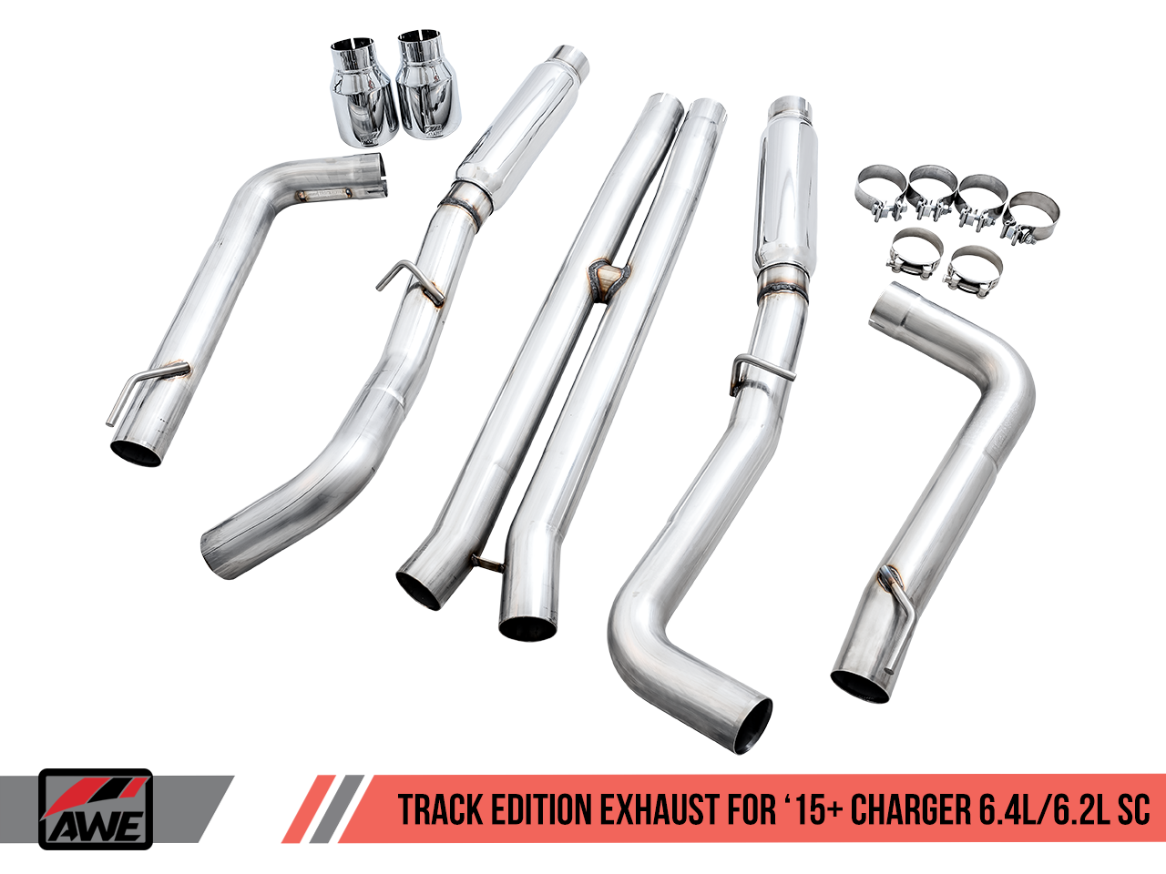 AWE Track Edition Exhaust Chrome Tips (2015+ Charger 6.4L/Hellcat 6.2L SC) 3015-32112