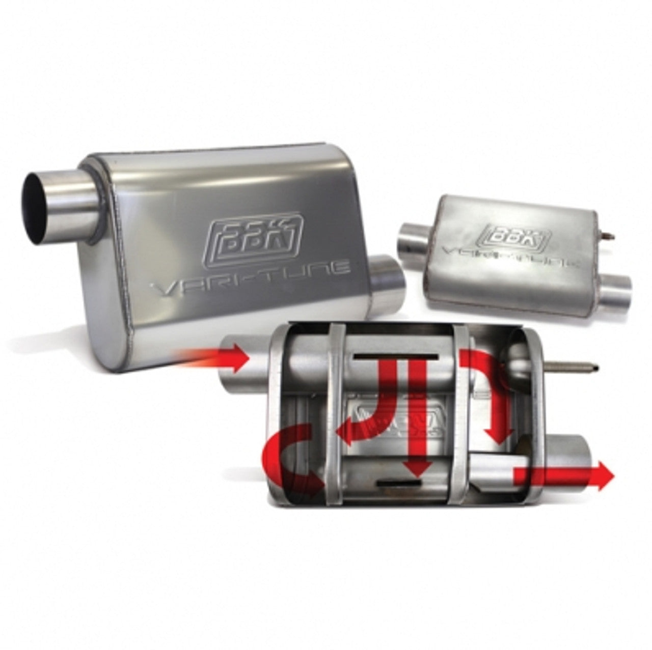 BBK Varitune Muffler Stainless Steel 2-1/2" Offset / Offset (Universal) 31015