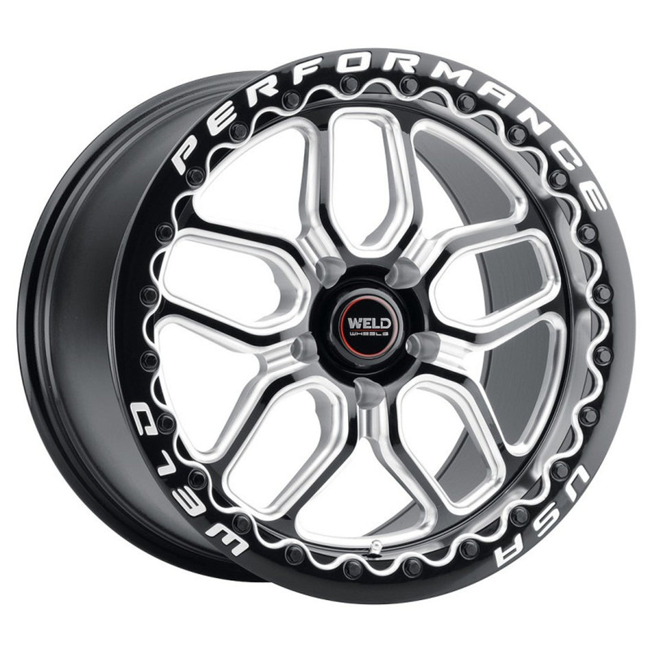Weld 17x10 Laguna Beadlock Drag Wheel 5x114.3 ET 25 BS 6.50 Gloss Black (1994-2004 Mustang) S90770067P25