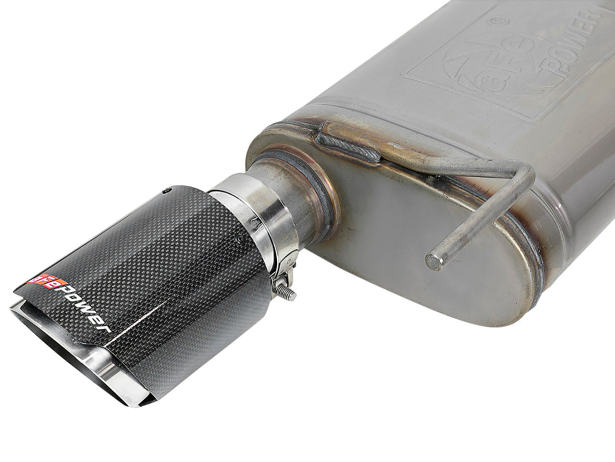 aFe MACH Force Xp SS Axle Back Exhaust System w/ Carbon Fiber Tips 15-17 Ford Mustang GT V8-5.0L - 49-43105-C