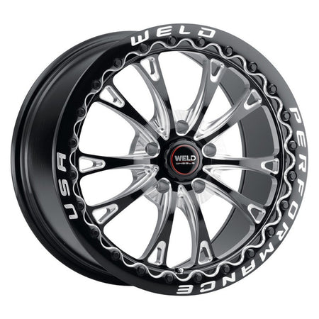 Weld 17x10 Belmont Beadlock Drag Wheel 5x120 ET 42 BS 7.15 Gloss Black (CTS/Camaro) S90870022P42