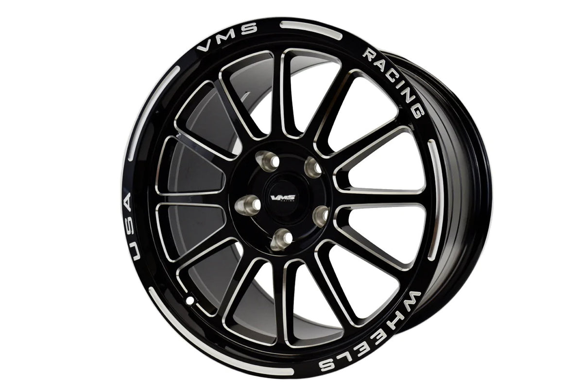 VMS 17x10 Rear Street Drag Race Black Hawk Wheel (2005-2023 Mustang / 2024 Mustang Non PP & Darkhorse) VWBH013