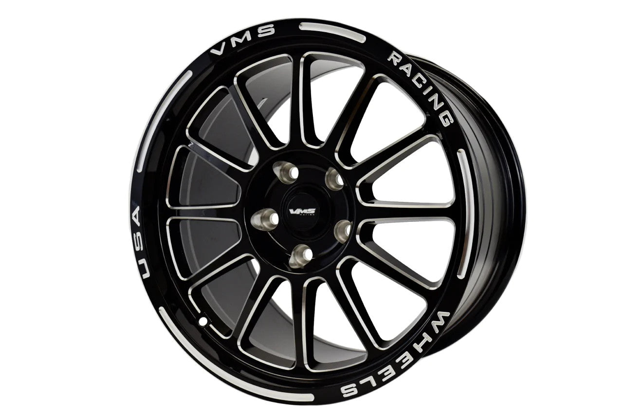 VMS 17x10 Rear Street Drag Race Black Hawk Wheel (2005-2023 Mustang / 2024 Mustang Non PP & Darkhorse) VWBH013