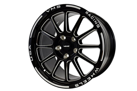 VMS 17x10 Rear Street Drag Race Black Hawk Wheel (2005-2023 Mustang / 2024 Mustang Non PP & Darkhorse) VWBH013