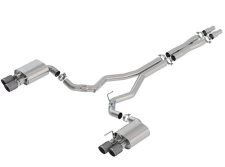 Borla ATAK Catback Active Exhaust Black Carbon Fiber Tips (2018-2023 Mustang GT) 140743CFBA