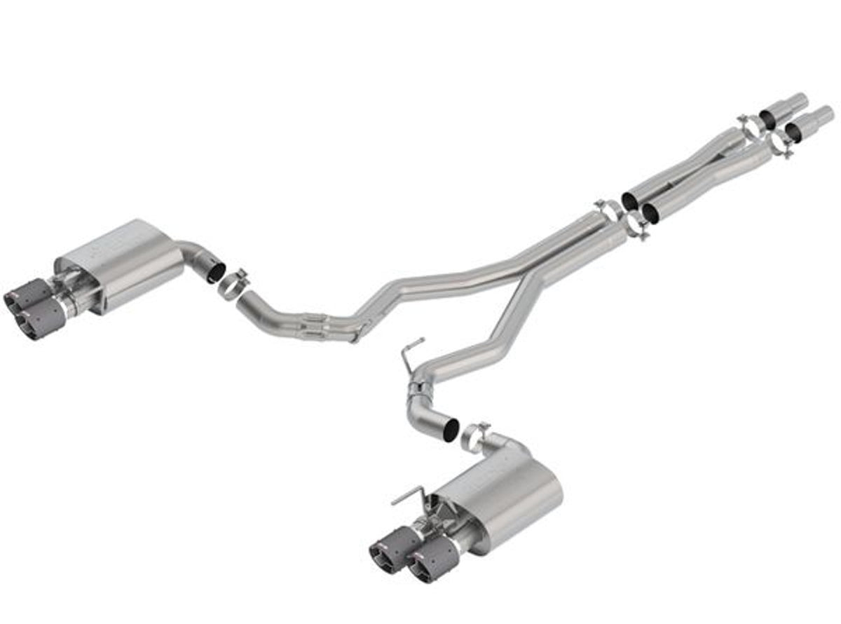 Borla ATAK Catback Active Exhaust Carbon Fiber Tips (2018-2023 Mustang GT) 140743CF