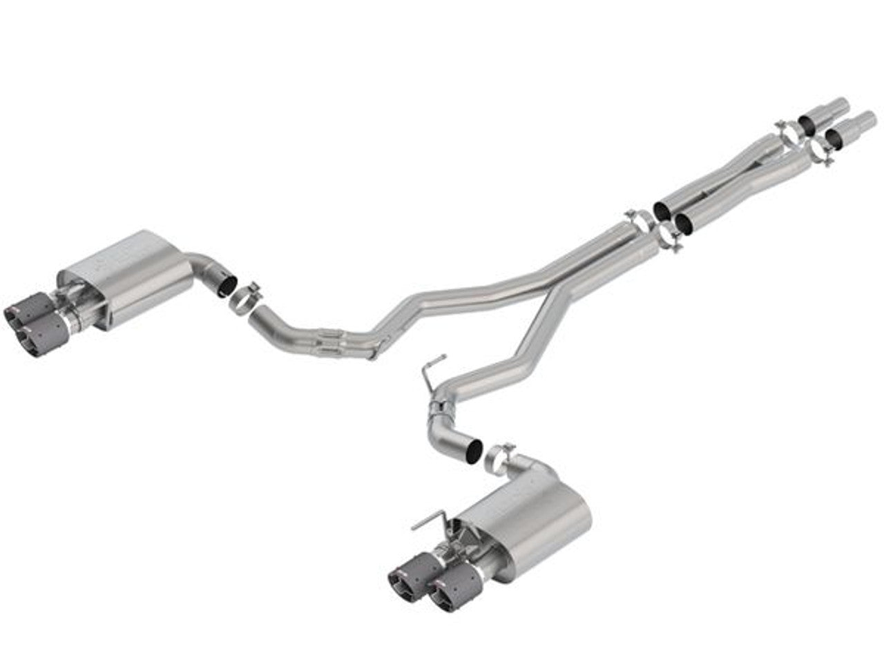Borla ATAK Catback Active Exhaust Carbon Fiber Tips (2018-2023 Mustang GT) 140743CF
