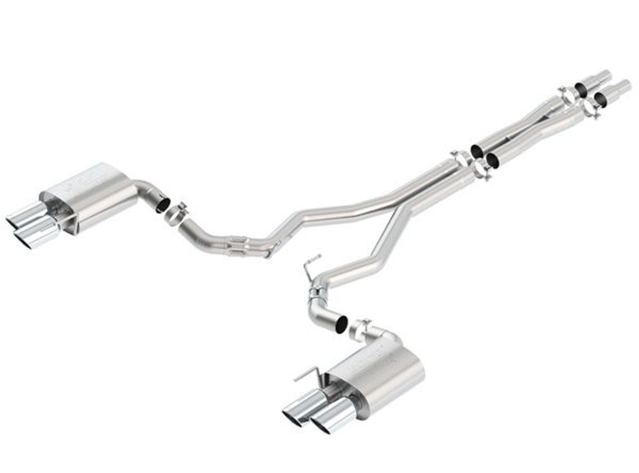 Borla ATAK Catback Exhaust W/O Active Valves Polished (2018-2023 Mustang GT) 140746