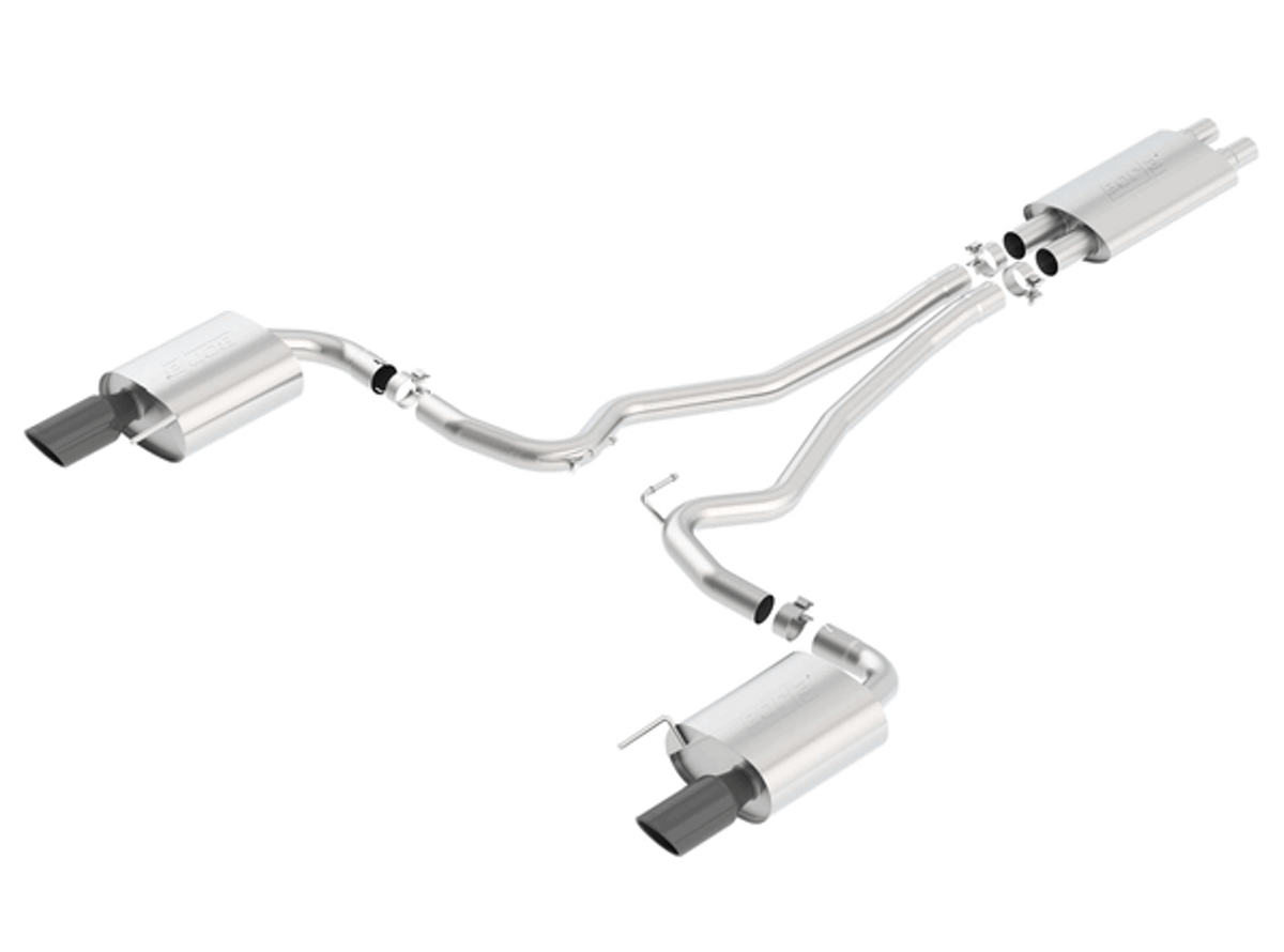 Borla 2.5" Touring Catback Exhaust Black Tips (2015-2017 Mustang GT / 2024 Mustang GT) 140589BC