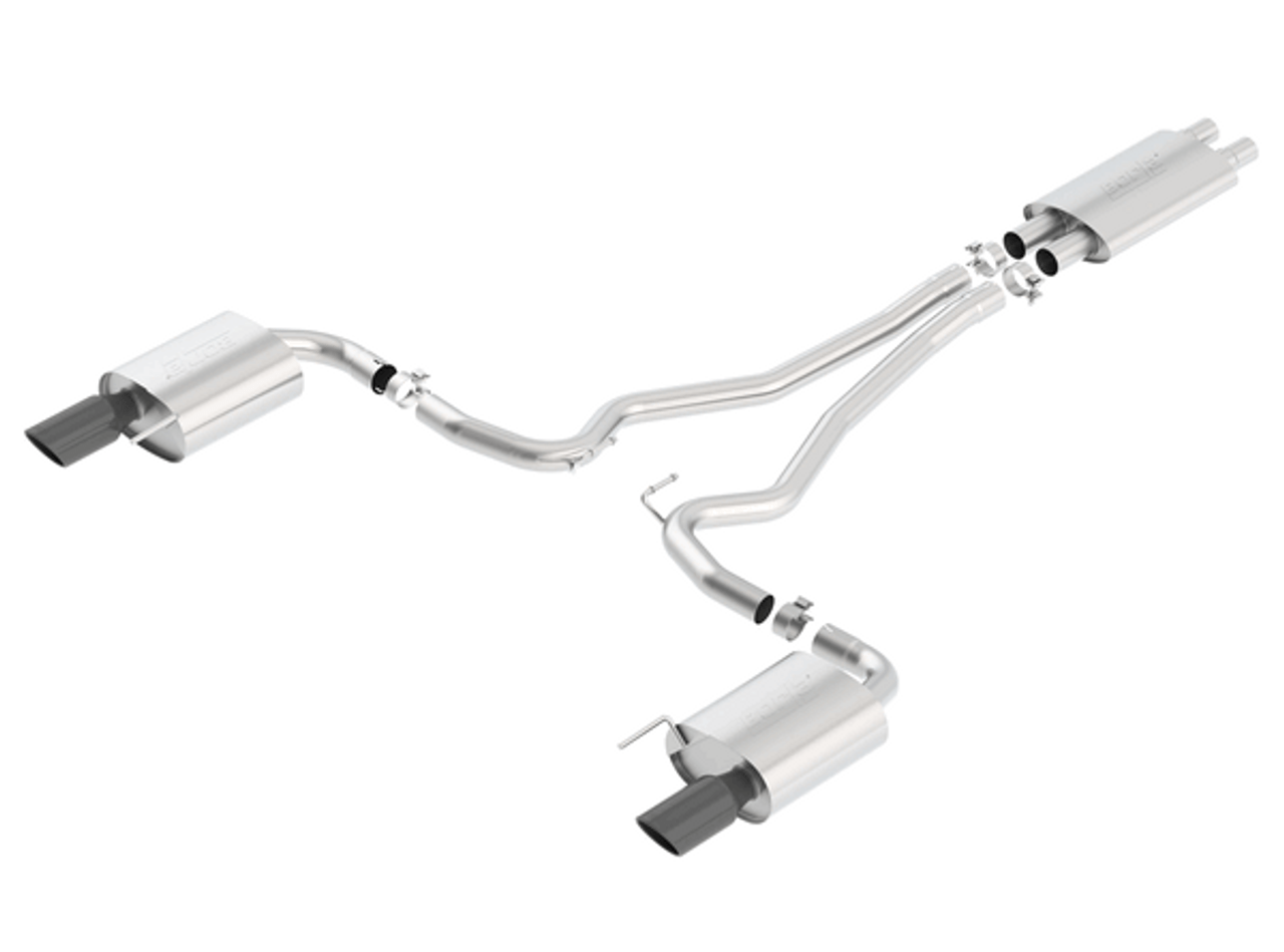 Borla 2.5" Touring Catback Exhaust Black Tips (2015-2017 Mustang GT / 2024 Mustang GT) 140589BC