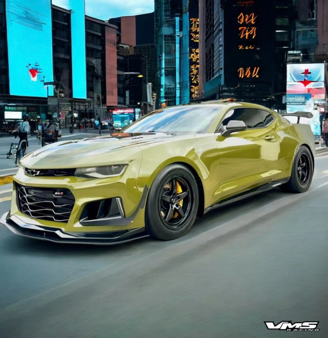 VMS Front & Rear Street Drag Wheel Set All Black Dark Series (10-23 Camaro/14-17 SS/08-14 CTSV)