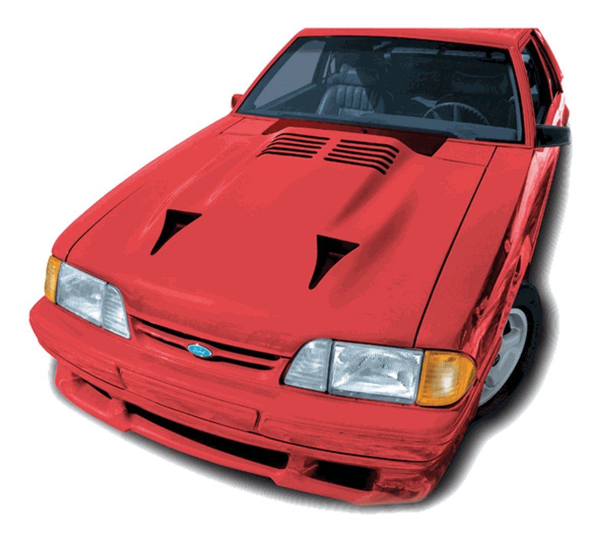 Cervinis Twin Turbo Hood (87-93 Mustang) 107