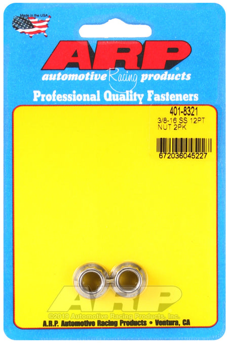 ARP 3/8-16 SS 12pt Nut Kit - 401-8321