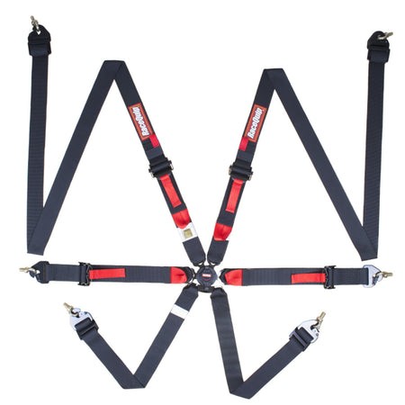 RaceQuip Black FIA CAMLOCK 6pt 2in Pull Up Lap FHR - 856006