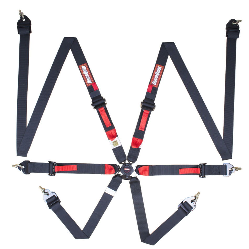 RaceQuip Black FIA CAMLOCK 6pt 2in Pull Up Lap FHR - 856006