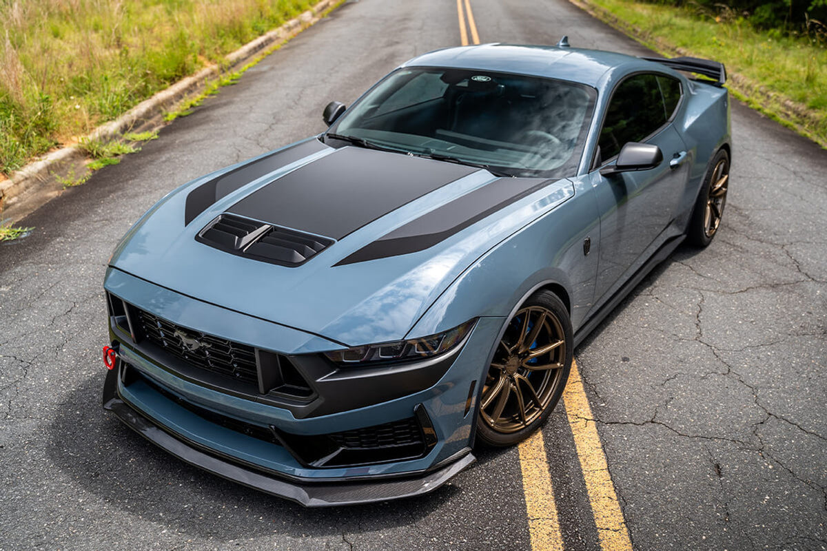 Steeda FFP Carbon Fiber Front Chin Spoiler (2024 - 2025 Dark Horse w/ Handling Package) 710 FFP-FLIP-858-BKCF