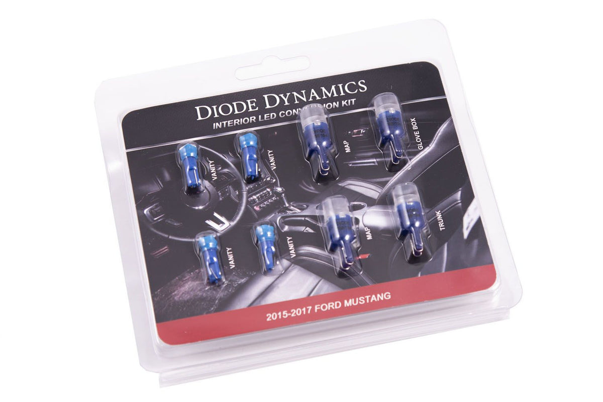 Diode Dynamics Interior LED Conversion Kit Stage 1 300 Lumens Blue (2015 - 2017 Mustang) DD0221
