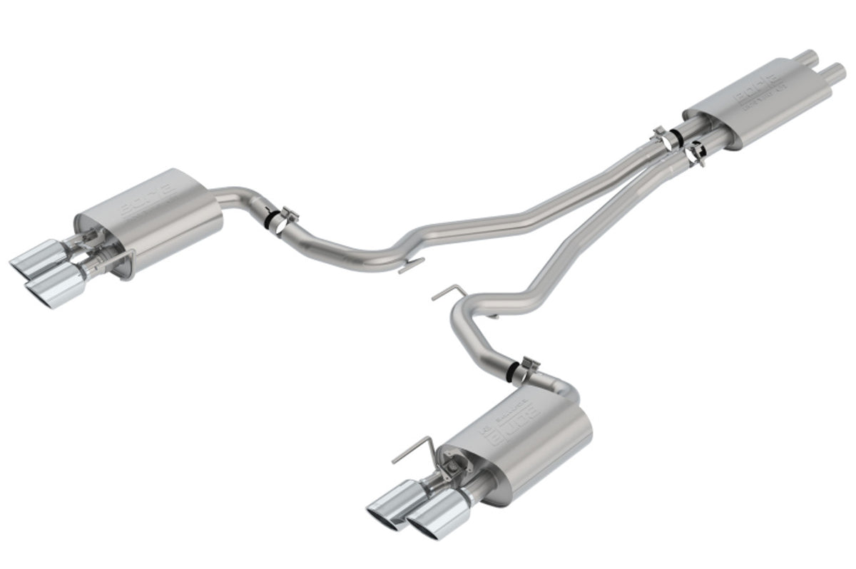 Borla Cat-Back Exhaust System Touring Polished Tips (2018-2023 Mustang GT) 1014045