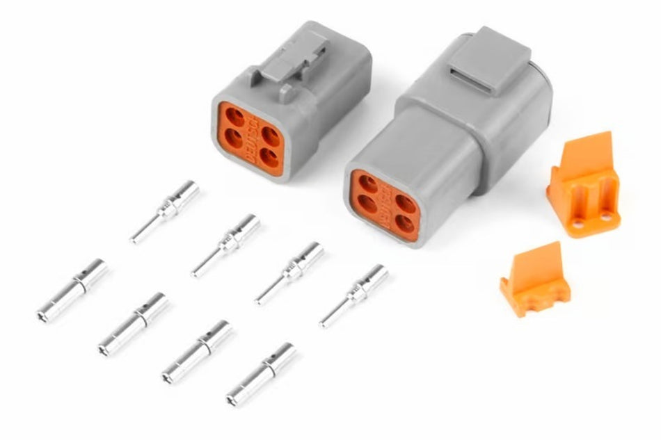 Haltech Matching Set of Deutsch DTP-4 Connectors (25 Amp) Plug & Pins - HT-031204
