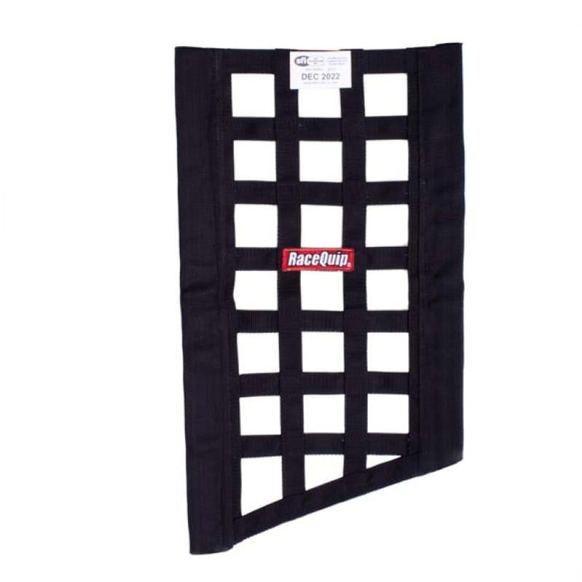 RaceQuip SFI 27.1 Rated Ribbon Style Funny Car Window Net / Black 22 to 18 H X 12 W - 829535