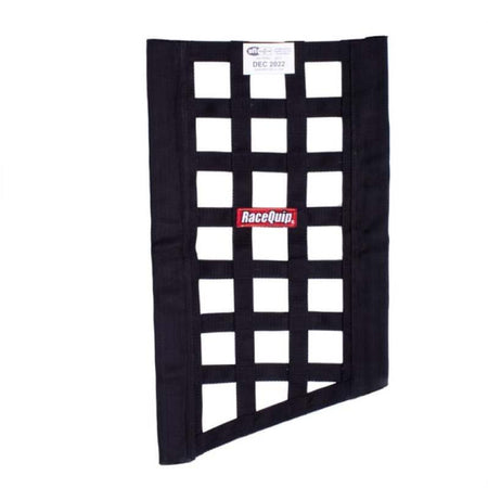 RaceQuip SFI 27.1 Rated Ribbon Style Funny Car Window Net / Black 22 to 18 H X 12 W - 829535