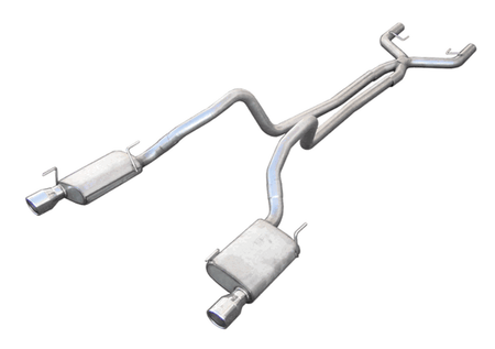 Pypes True Dual Catback Exhaust System w/ X-Pipe & Violators Mufflers Stainless (2005 - 2010 Mustang V6) SFM68